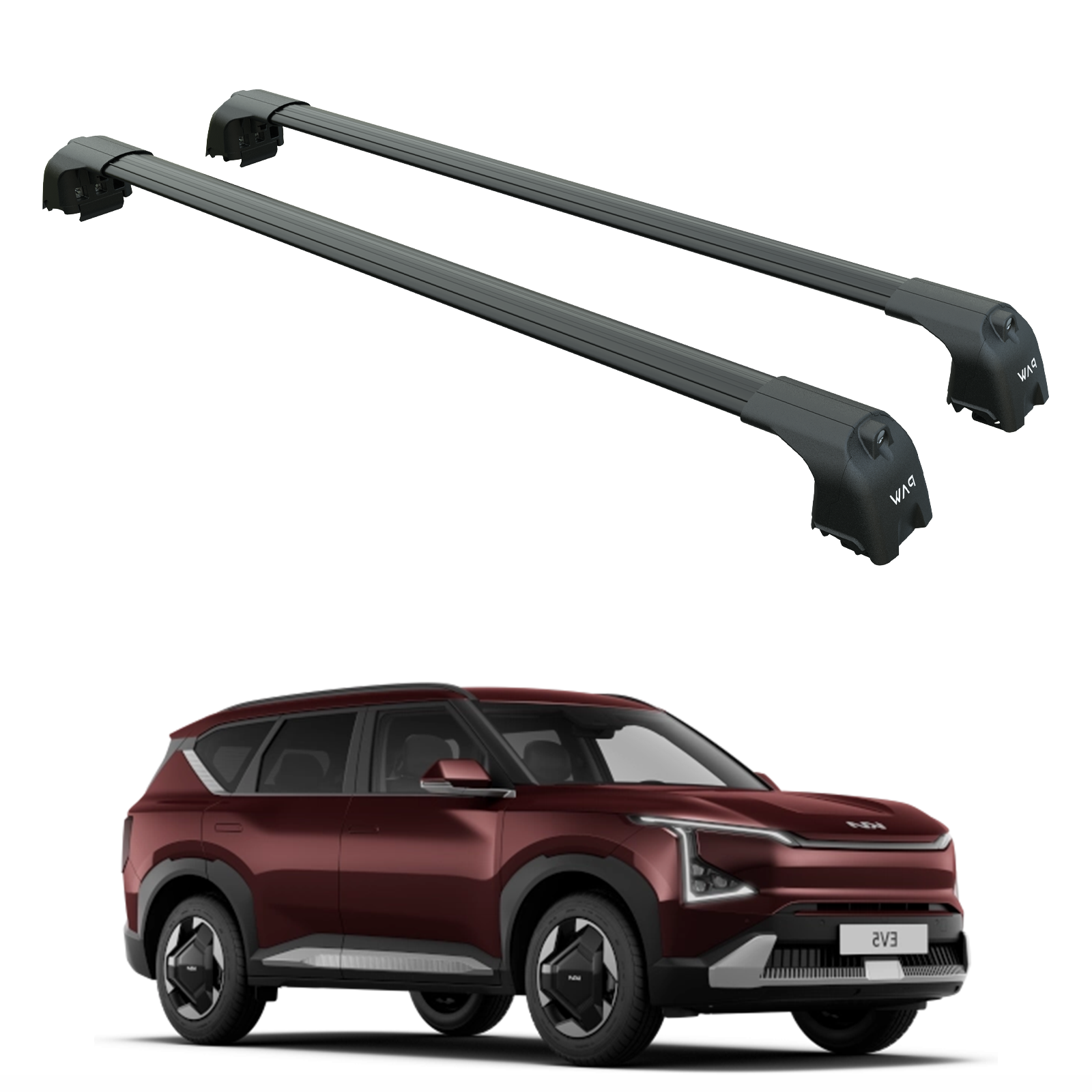 For Kia EV5 (2025- UP) Roof Rack Cross Bars Flush Roof Rail Paw Pro 2 Black For Kia EV5 (2025- UP) Roof Rack Cross Bars Flush Roof Rail Paw Pro 2 Black